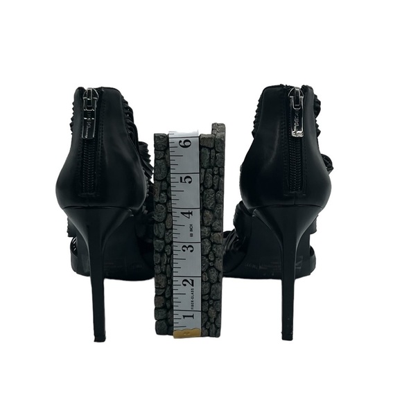 BCBGeneration Cerinah Black Caged Ankle Almond Toe Heels Size 7 Women's - Picture 8 of 9